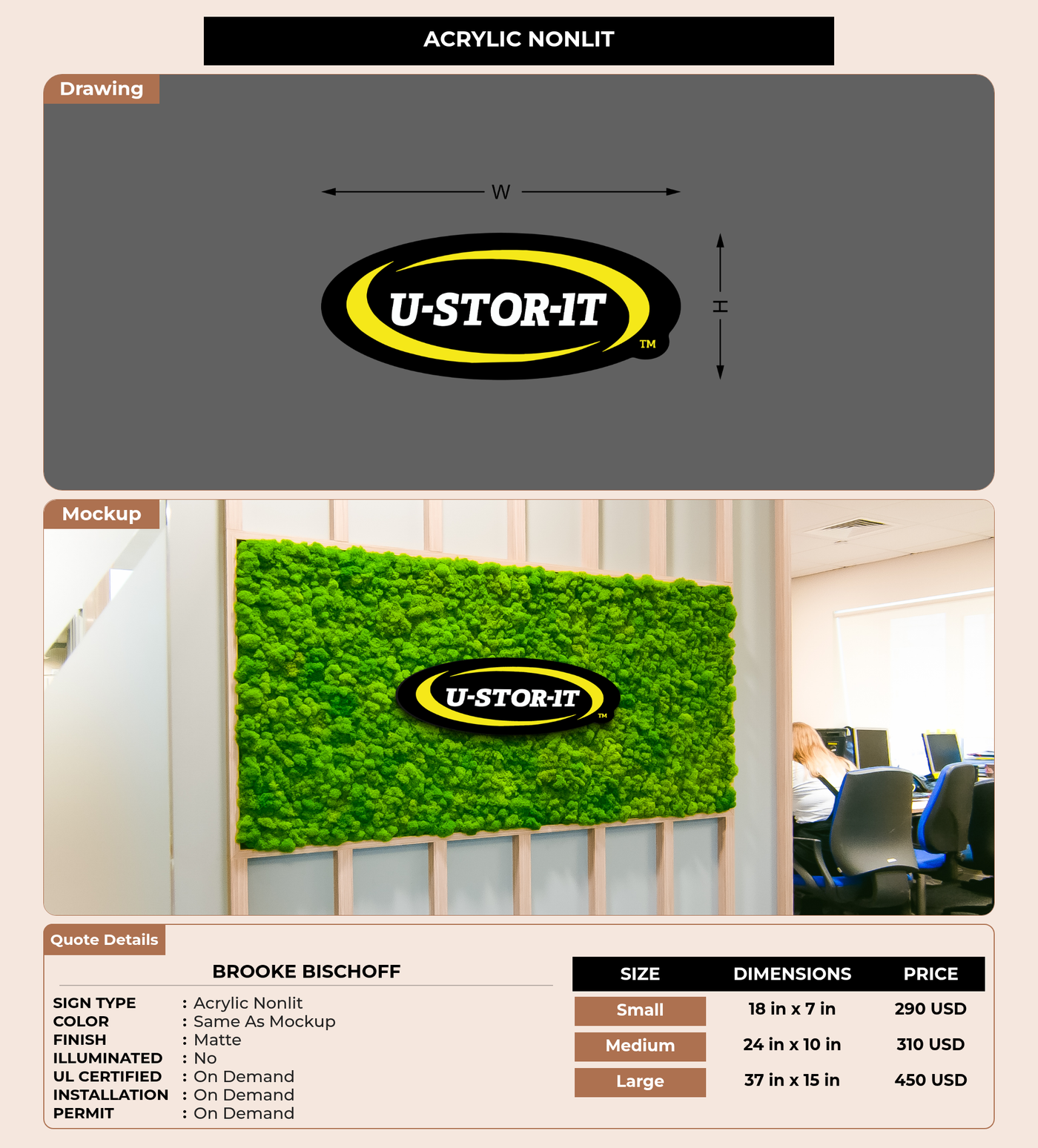 CUSTOM MOCKUP SIGN FOR Brooke Bischoff