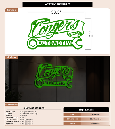 CUSTOM MOCKUP SIGN FOR Shannon Conger