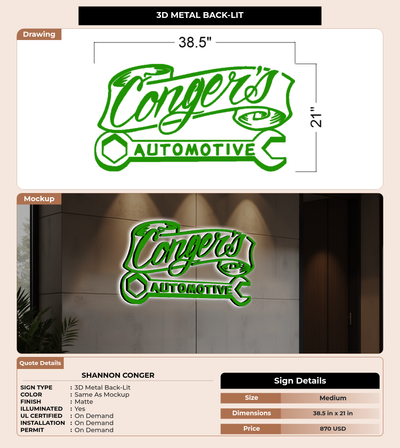 CUSTOM MOCKUP SIGN FOR Shannon Conger