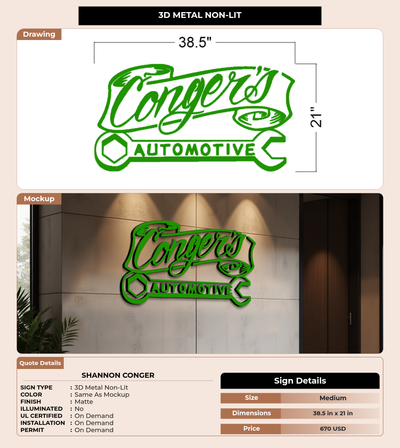 CUSTOM MOCKUP SIGN FOR Shannon Conger