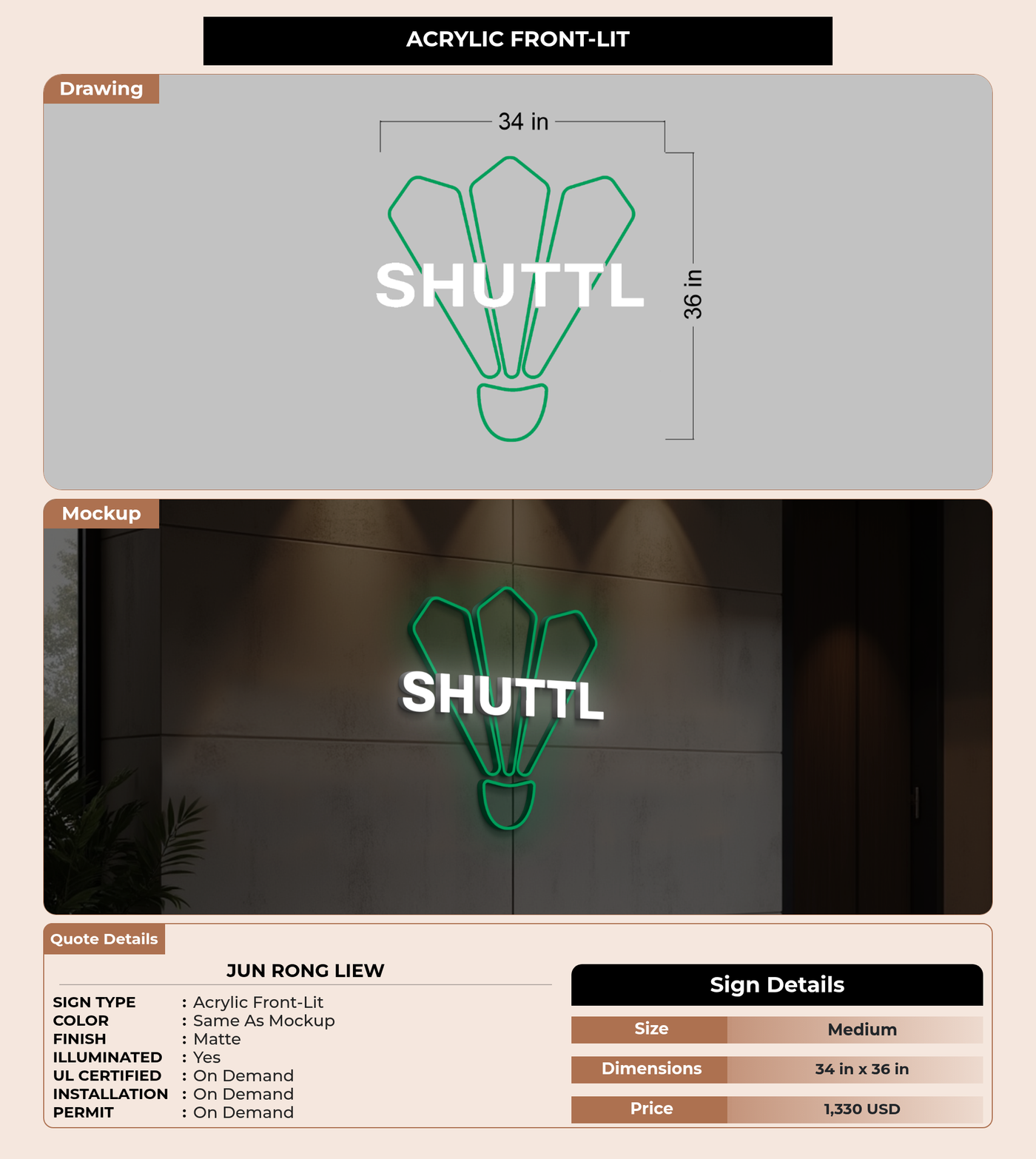 CUSTOM MOCKUP SIGN FOR Jun Rong Liew