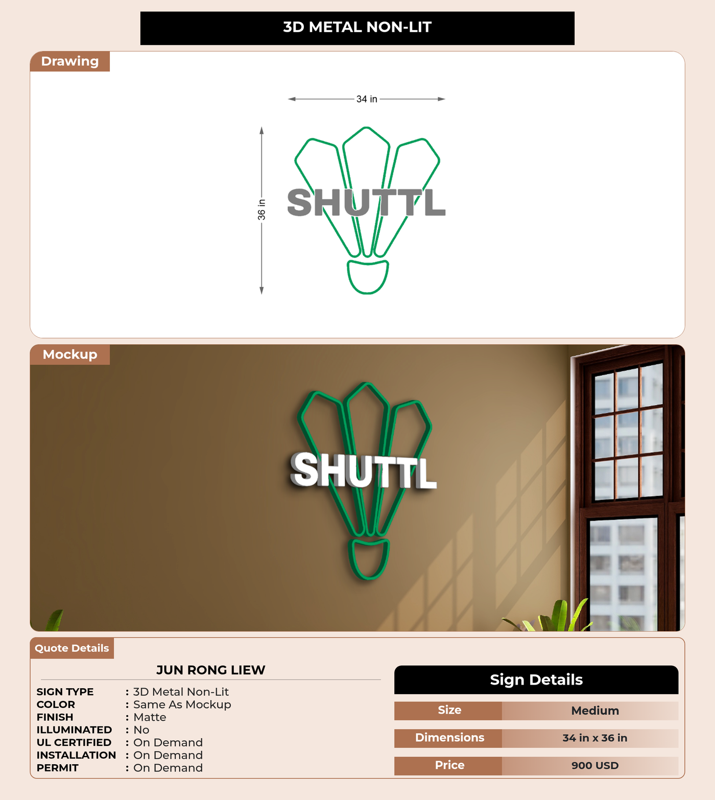 CUSTOM MOCKUP SIGN FOR Jun Rong Liew
