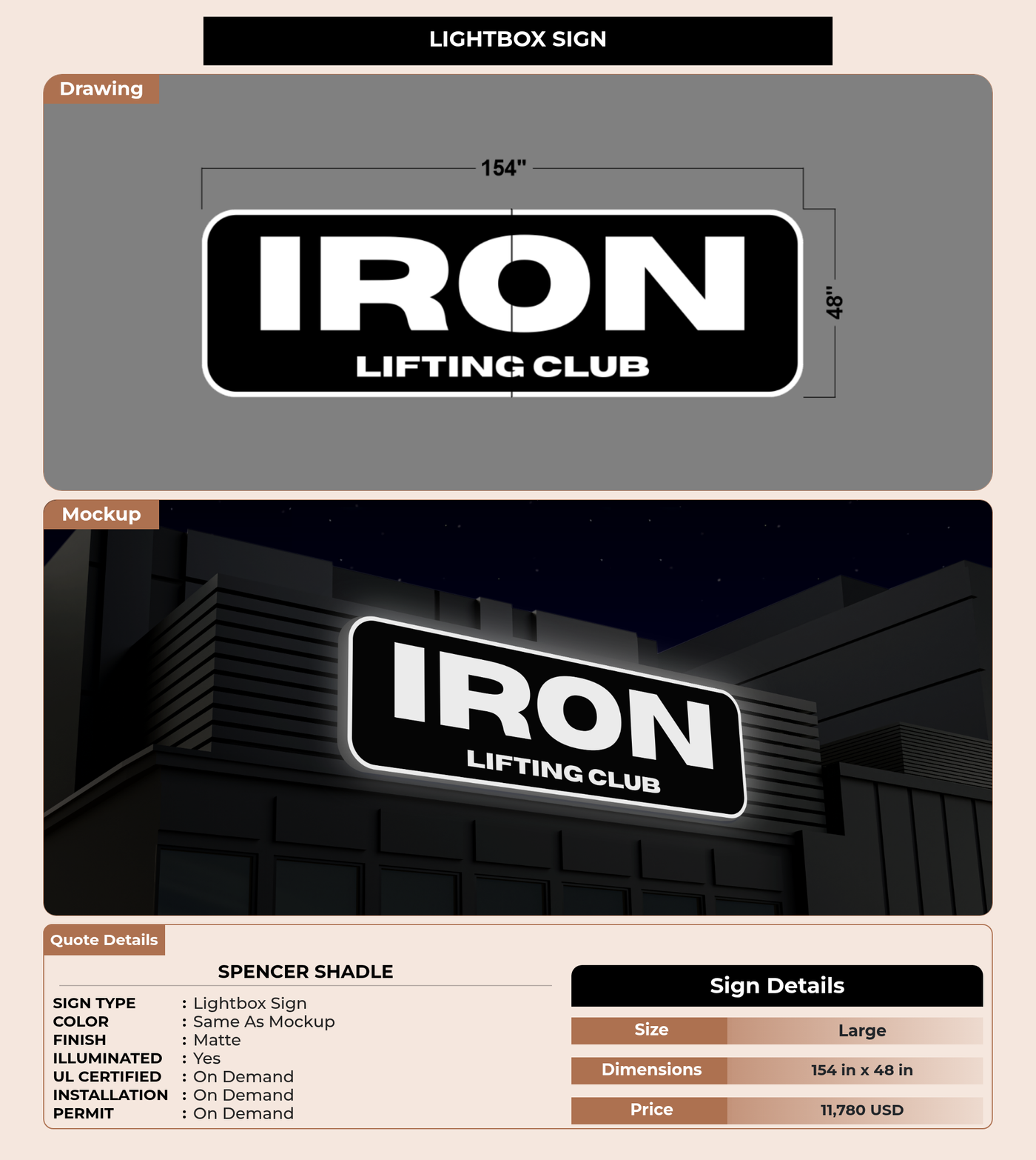 CUSTOM MOCKUP SIGN FOR Spencer Shadle