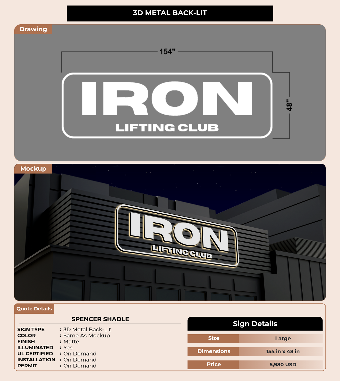 CUSTOM MOCKUP SIGN FOR Spencer Shadle