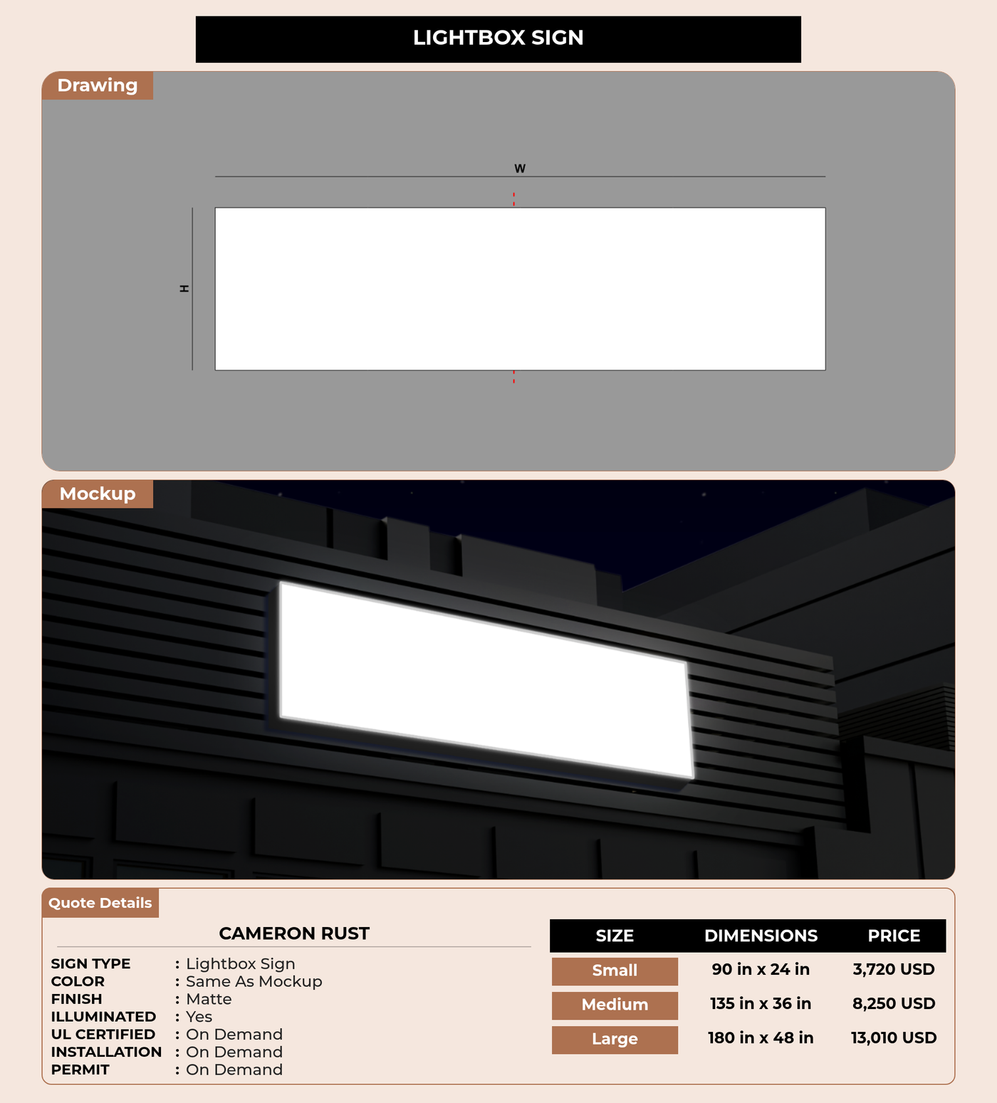 CUSTOM MOCKUP SIGN FOR Cameron Rust