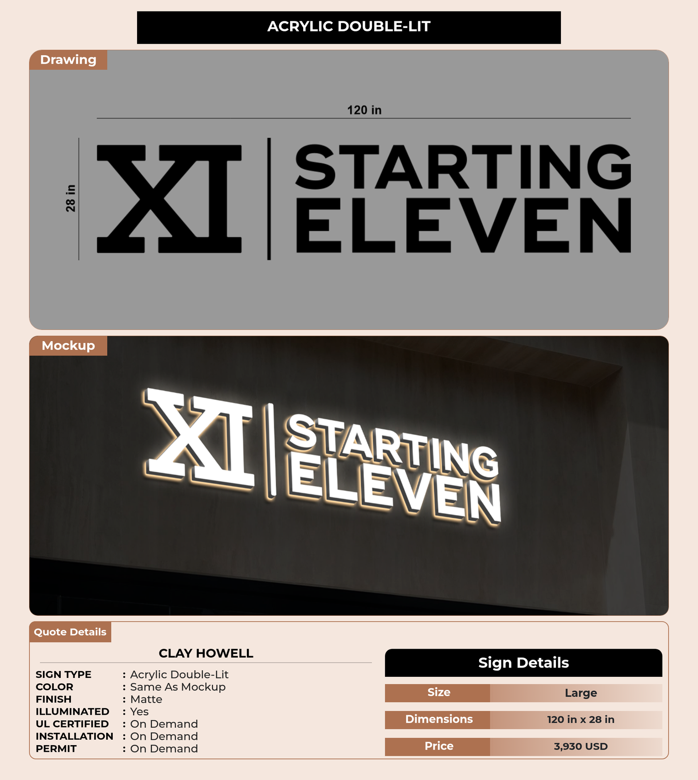 CUSTOM MOCKUP SIGN FOR Clay Howell