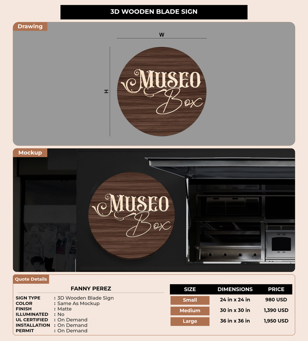 CUSTOM MOCKUP SIGN FOR Fanny Perez