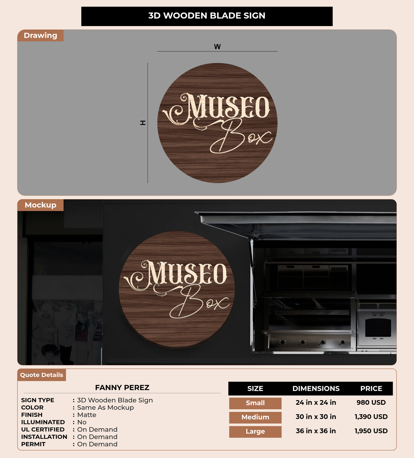 CUSTOM MOCKUP SIGN FOR Fanny Perez