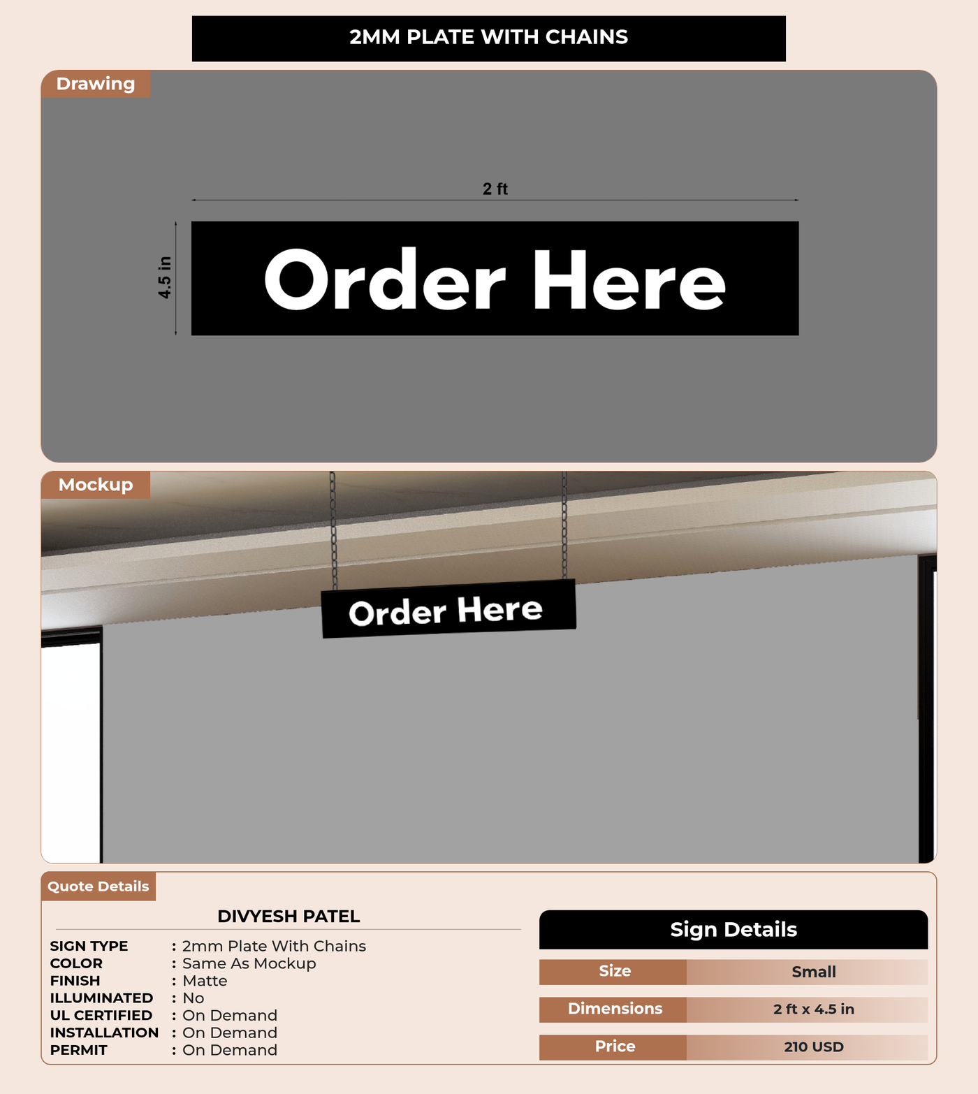 CUSTOM MOCKUP SIGN FOR Divyesh Patel