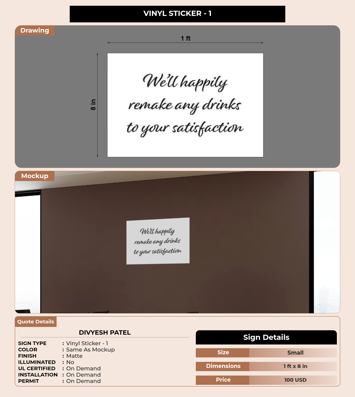 CUSTOM MOCKUP SIGN FOR Divyesh Patel