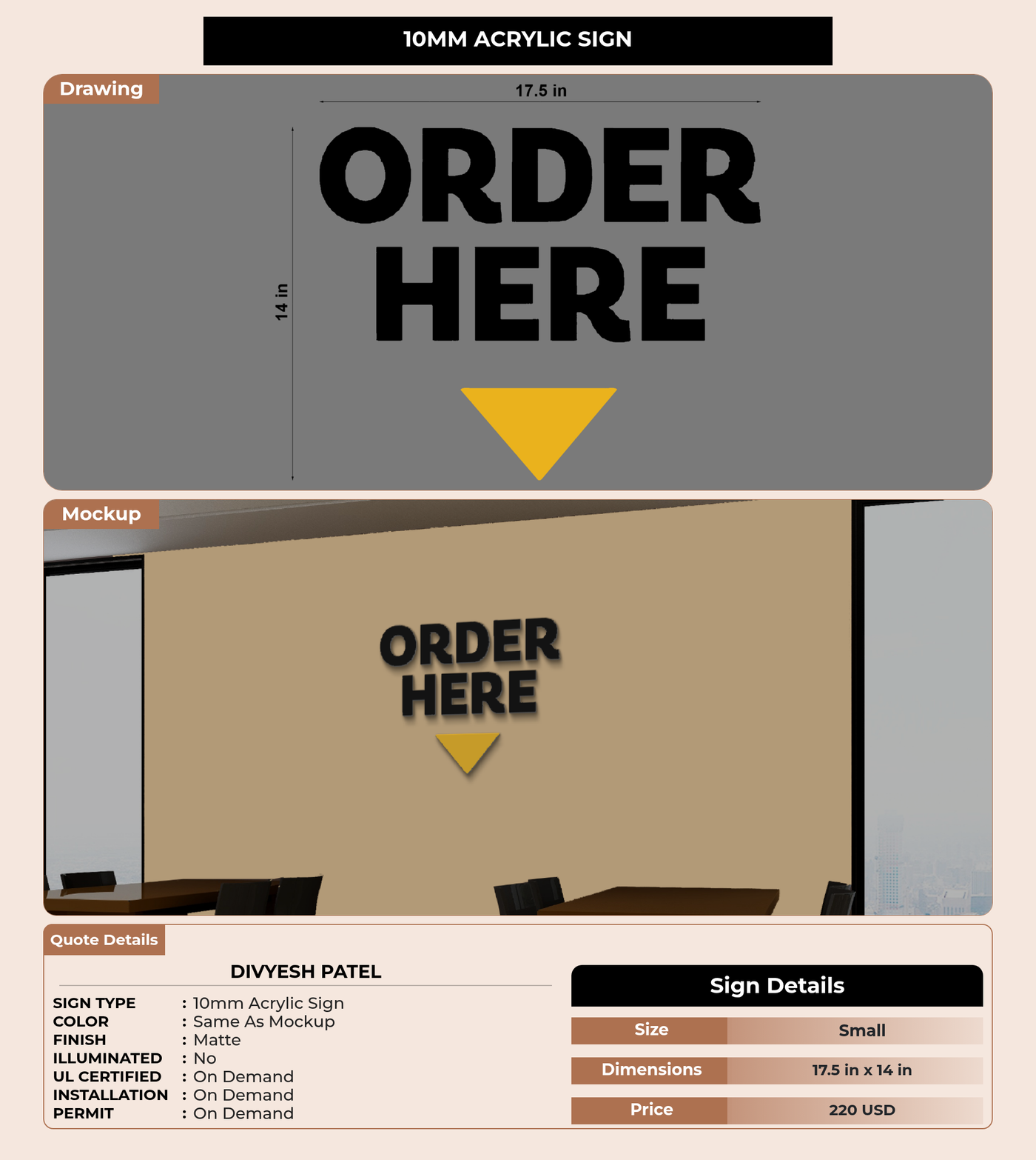 CUSTOM MOCKUP SIGN FOR Divyesh Patel