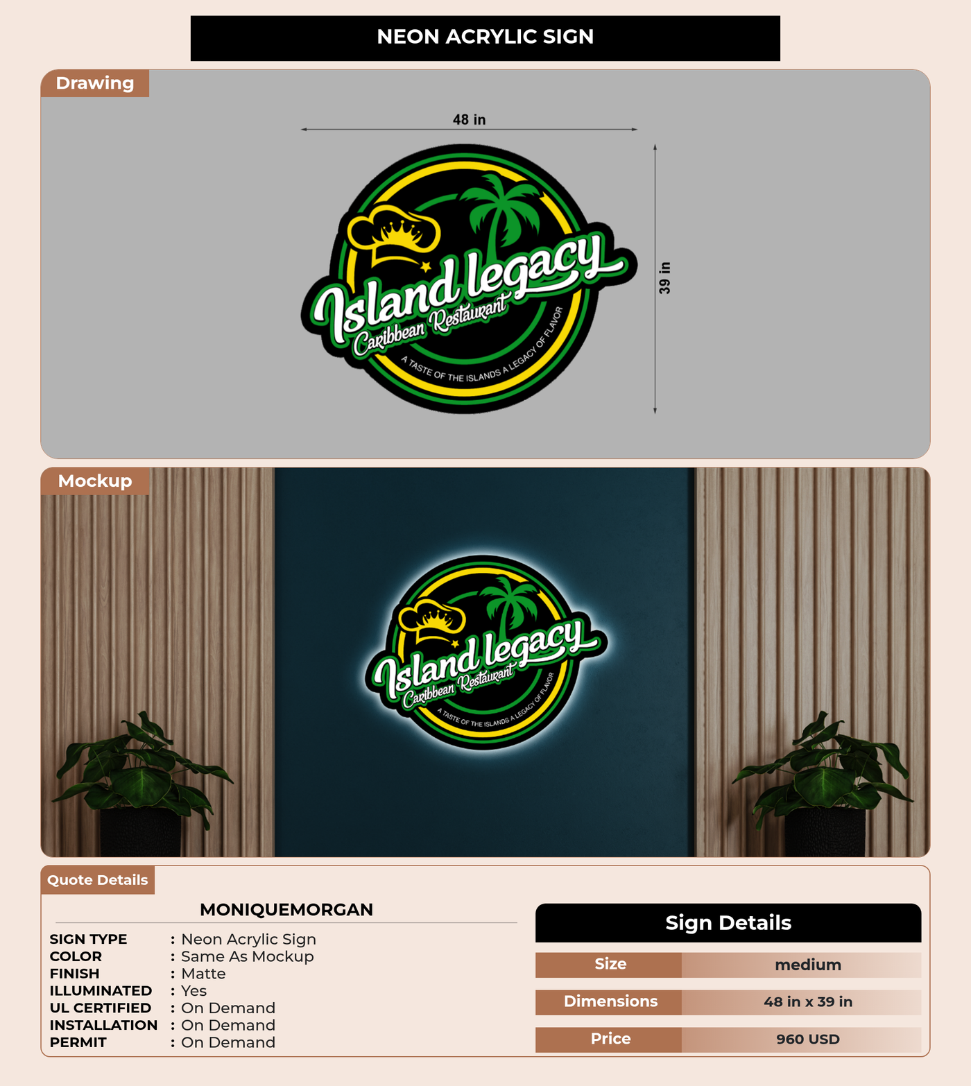 CUSTOM MOCKUP SIGN FOR Moniquemorgan