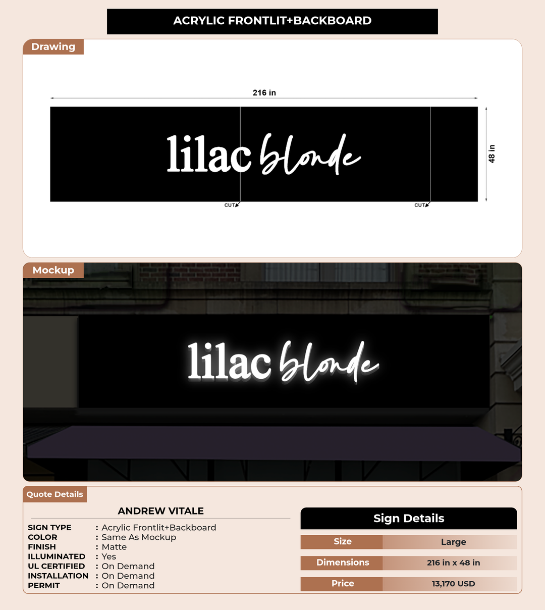 CUSTOM MOCKUP SIGN FOR Andrew Vitale