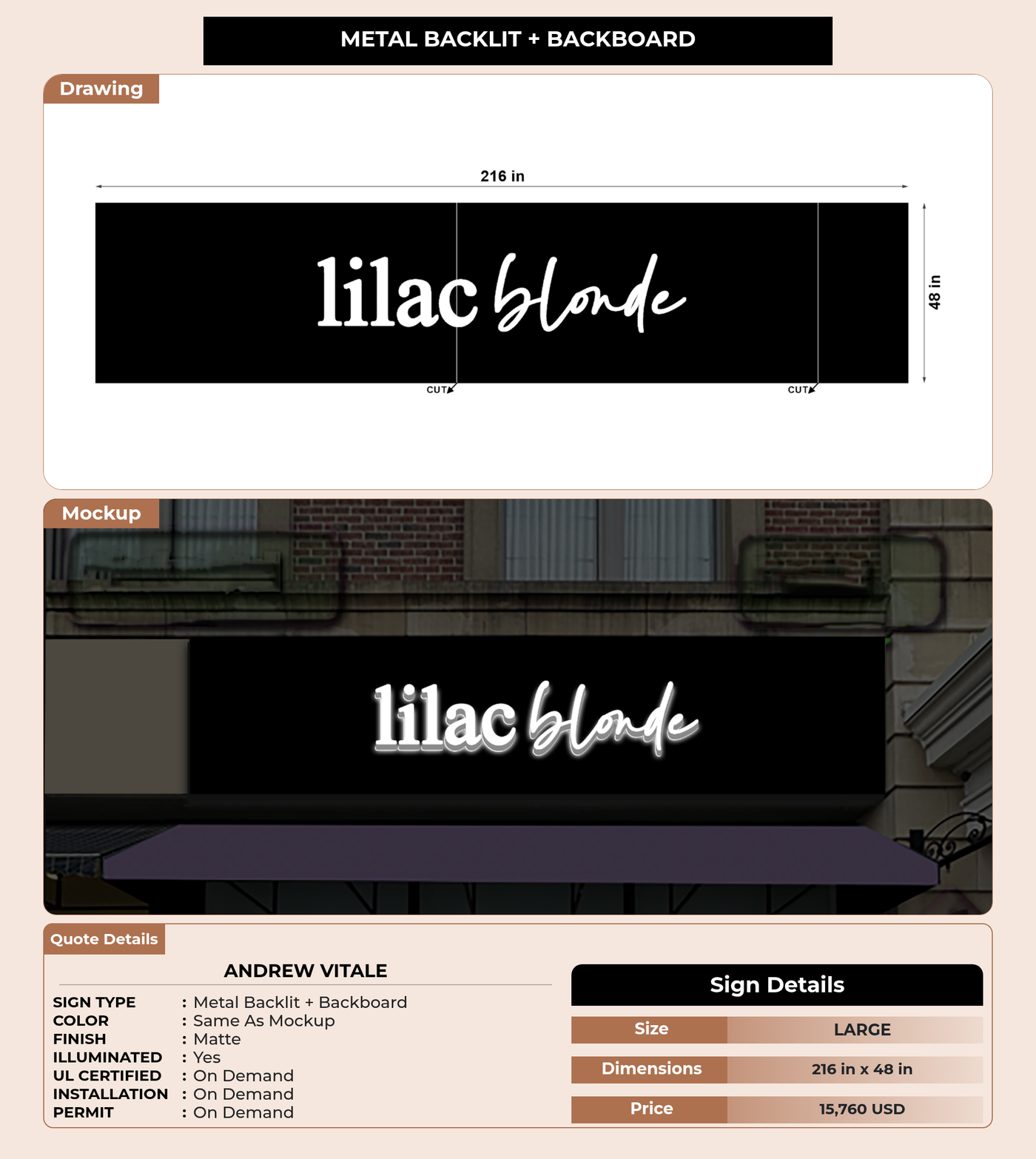 CUSTOM MOCKUP SIGN FOR Andrew Vitale