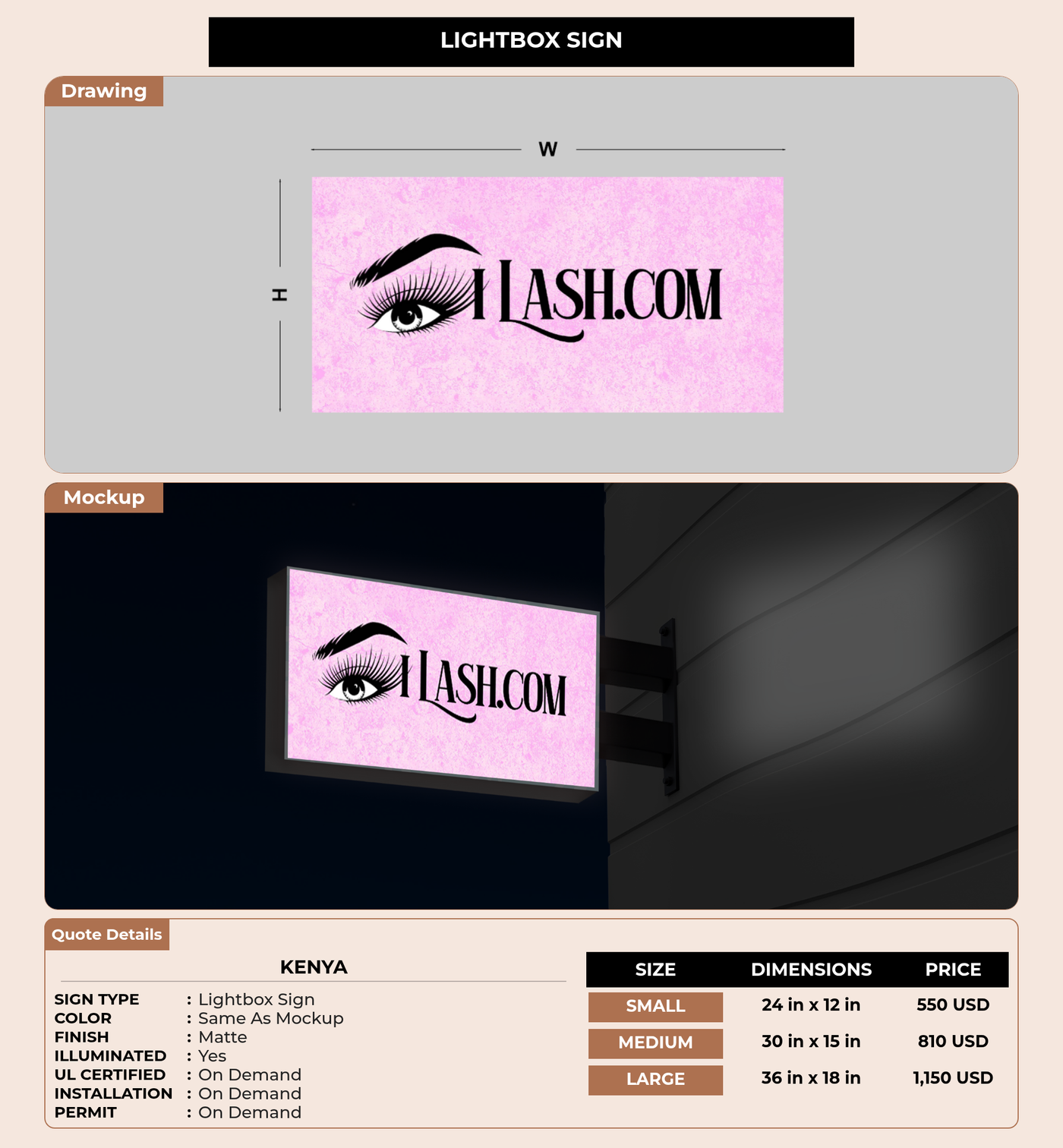 CUSTOM MOCKUP SIGN FOR Kenya