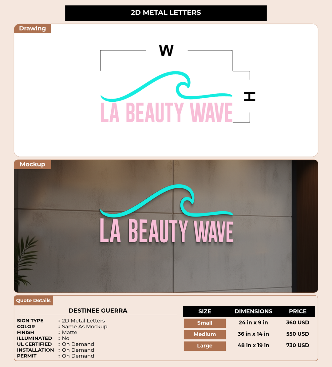 CUSTOM MOCKUP SIGN FOR Destinee Guerra