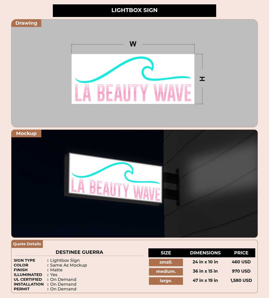 CUSTOM MOCKUP SIGN FOR Destinee Guerra