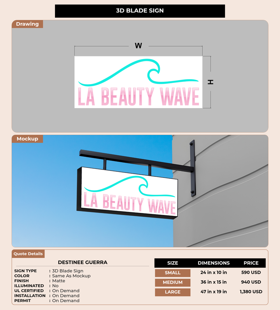 CUSTOM MOCKUP SIGN FOR Destinee Guerra