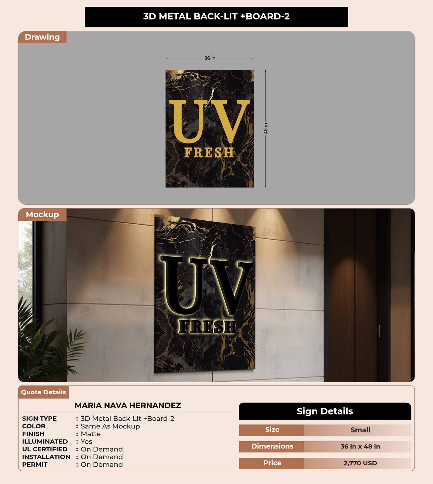 CUSTOM MOCKUP SIGN FOR Maria Nava Hernandez