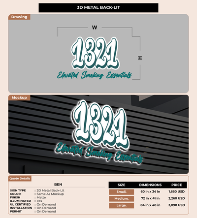 CUSTOM MOCKUP SIGN FOR Ben