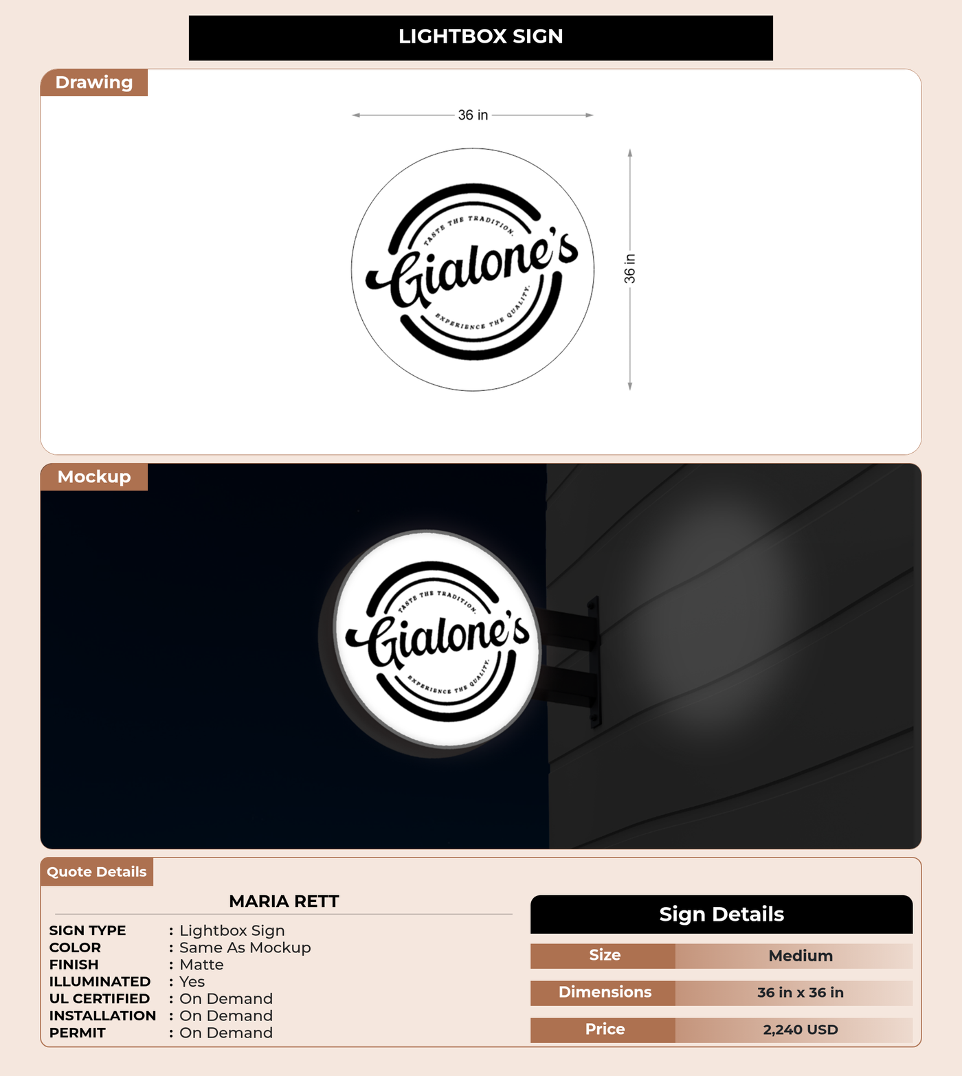 CUSTOM MOCKUP SIGN FOR Maria Rett