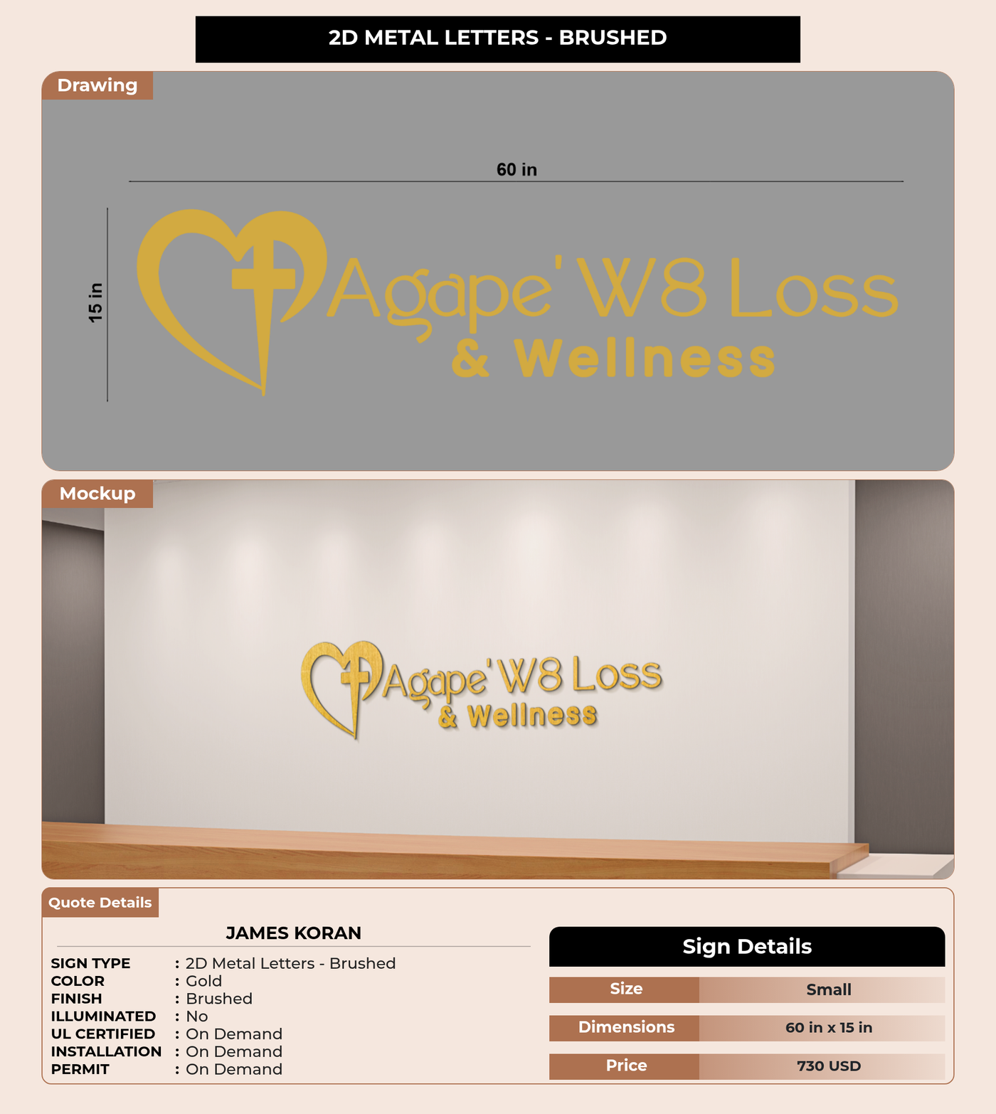 CUSTOM MOCKUP SIGN FOR James Koran