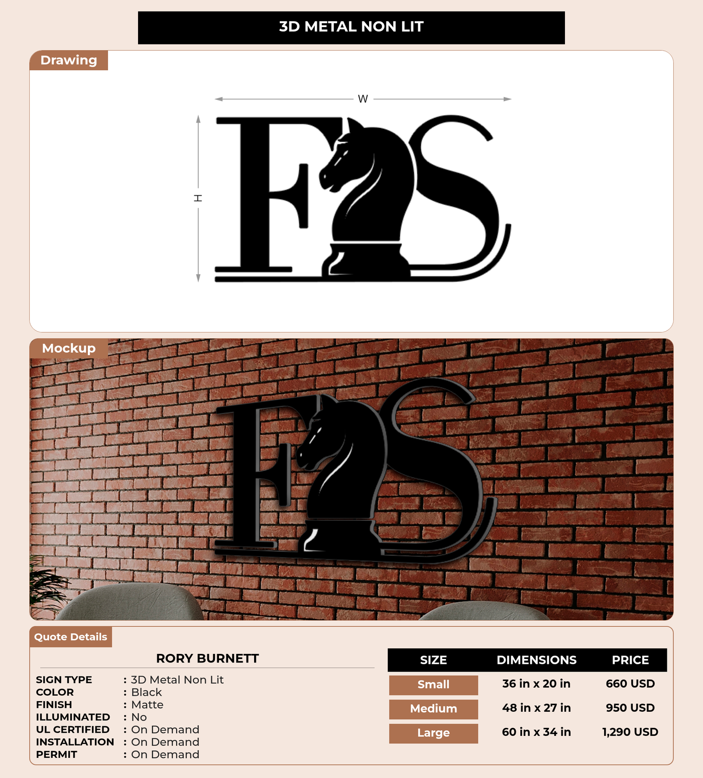 CUSTOM MOCKUP SIGN FOR Rory Burnett