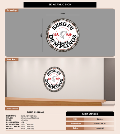 CUSTOM MOCKUP SIGN FOR TONG CHUANG