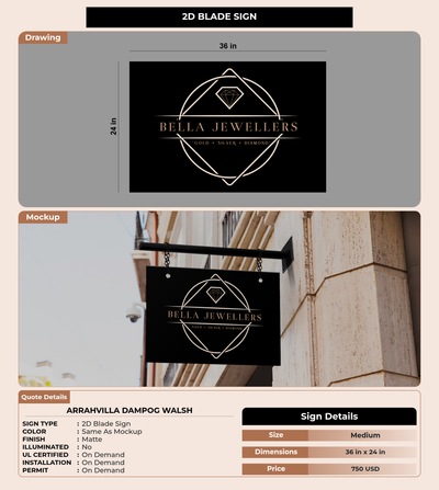 CUSTOM MOCKUP SIGN FOR arrahvilla dampog walsh
