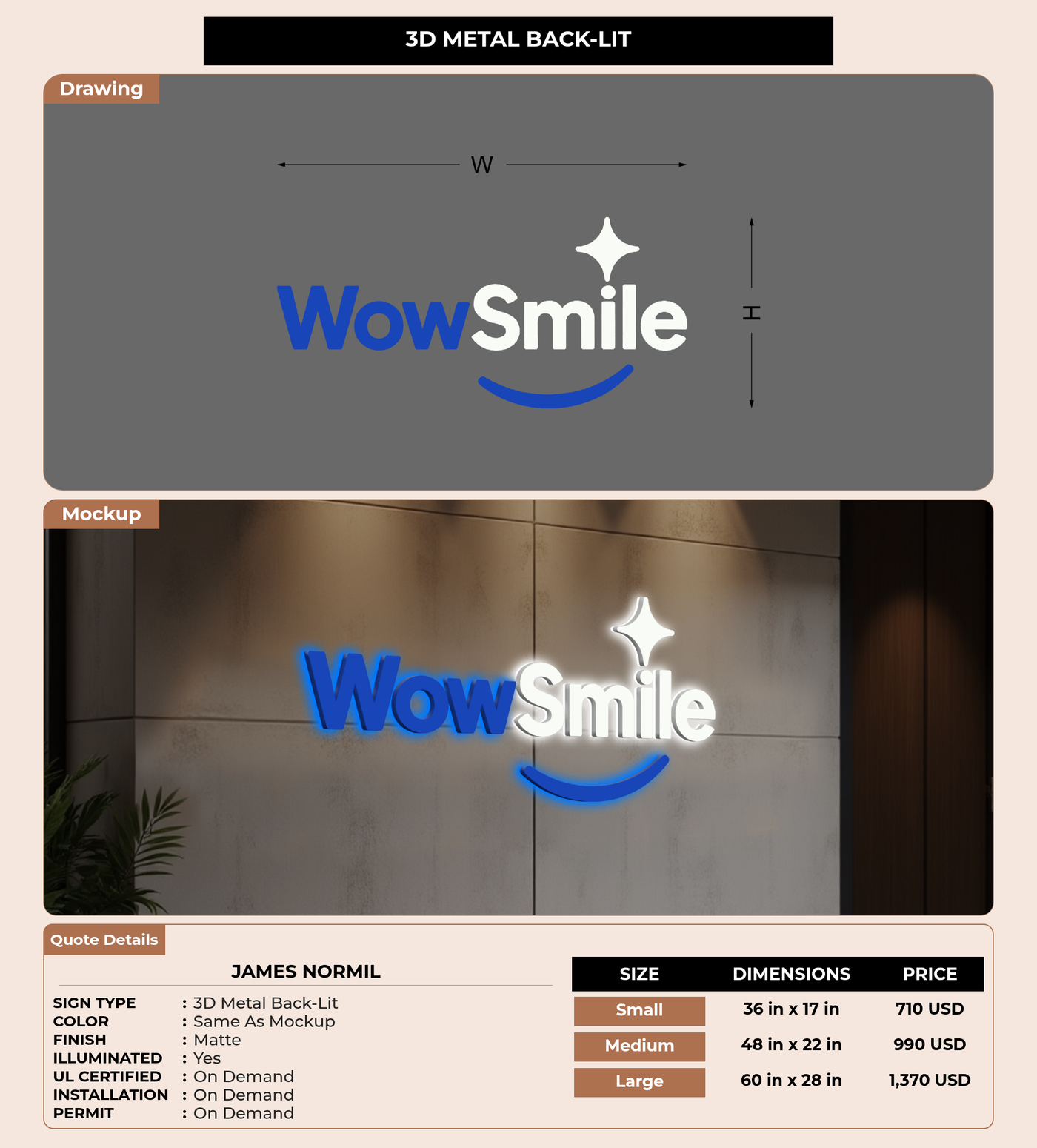 CUSTOM MOCKUP SIGN FOR James Normil