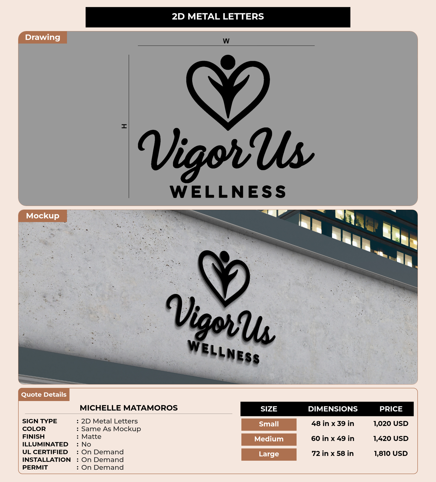 CUSTOM MOCKUP SIGN FOR Michelle Matamoros