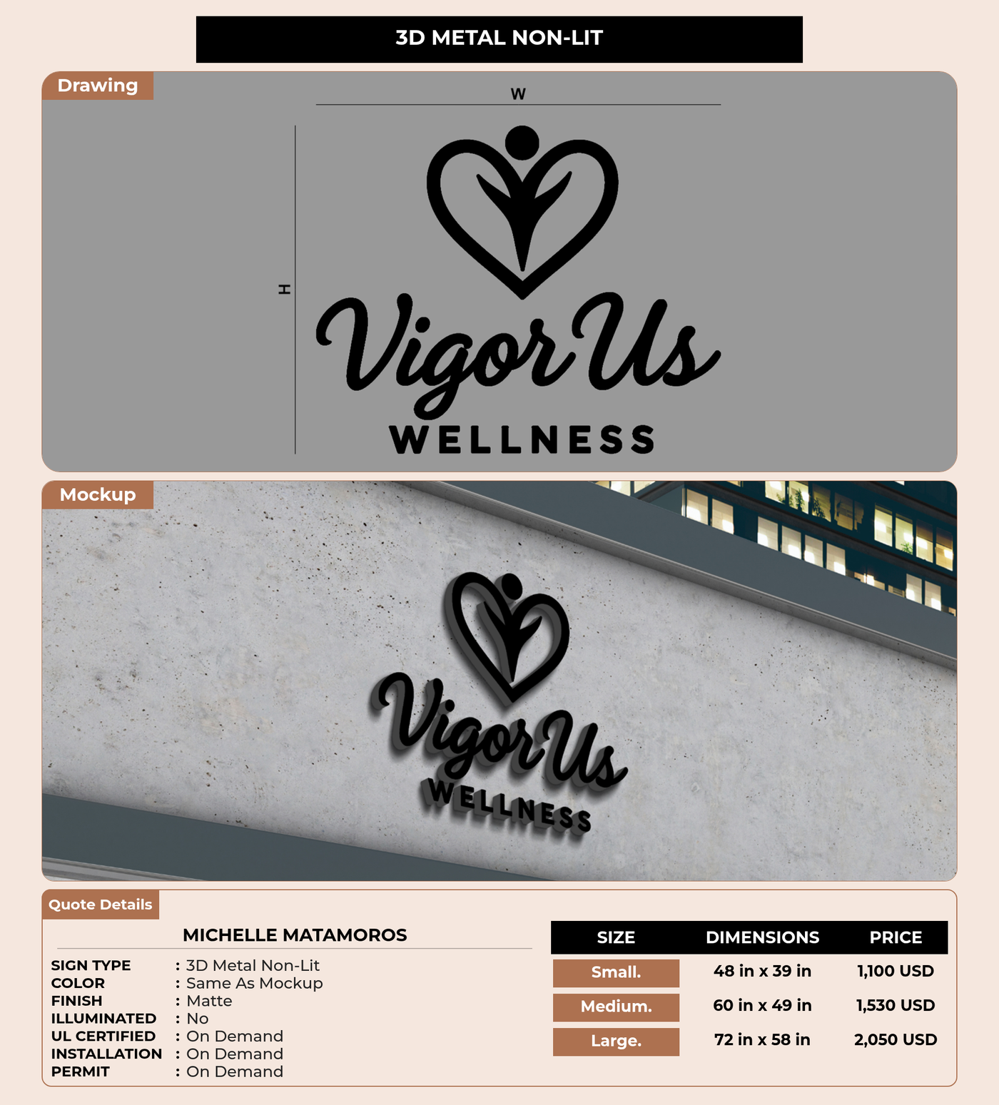 CUSTOM MOCKUP SIGN FOR Michelle Matamoros