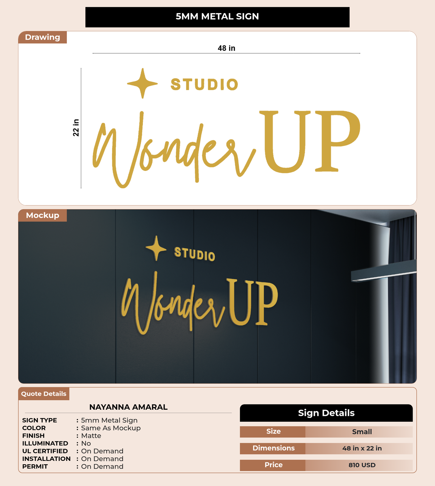 CUSTOM MOCKUP SIGN FOR Nayanna Amaral