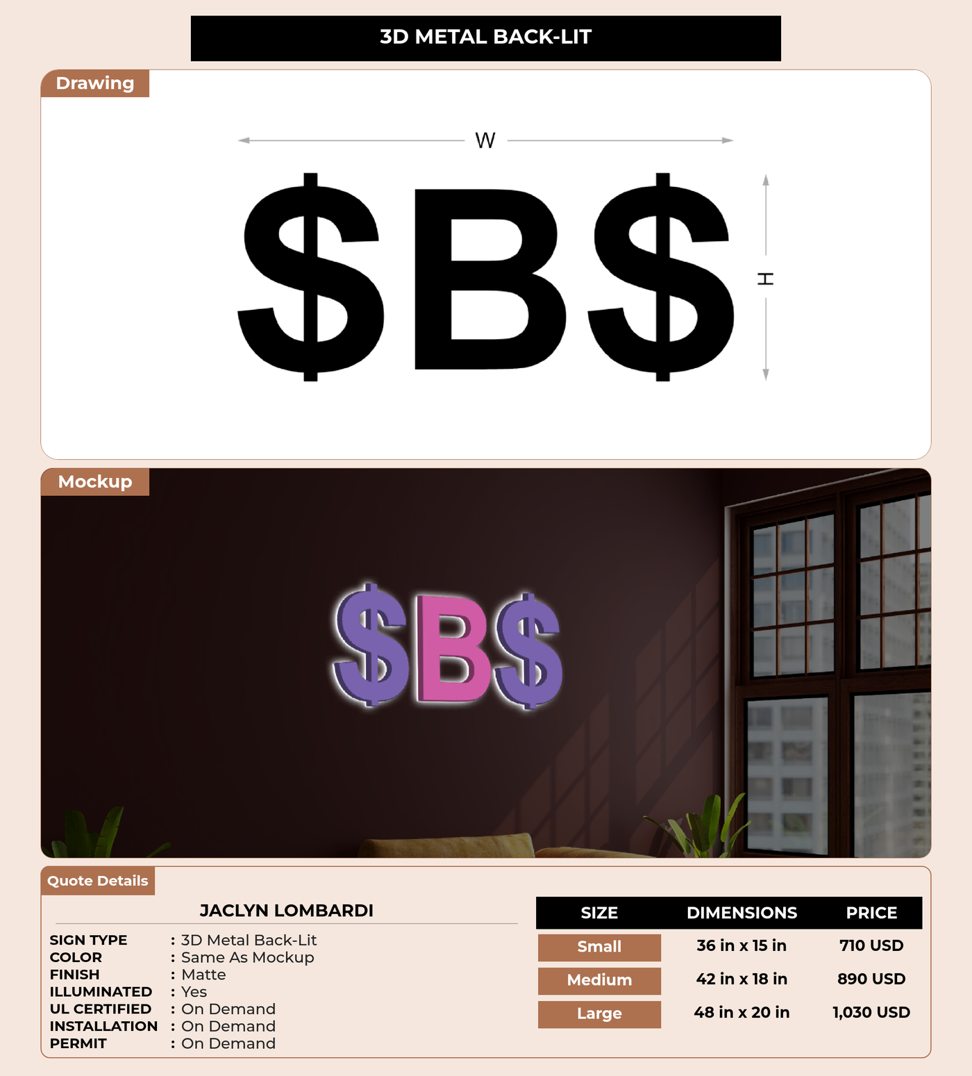 CUSTOM MOCKUP SIGN FOR Jaclyn Lombardi