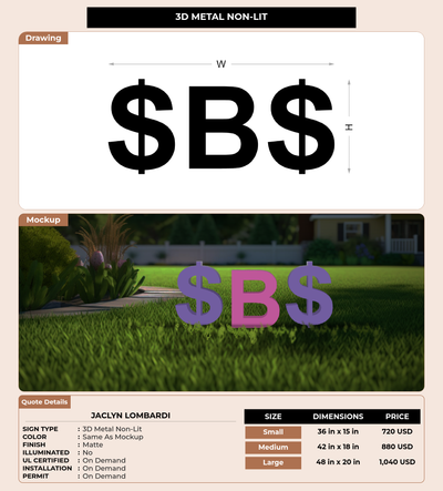 CUSTOM MOCKUP SIGN FOR Jaclyn Lombardi