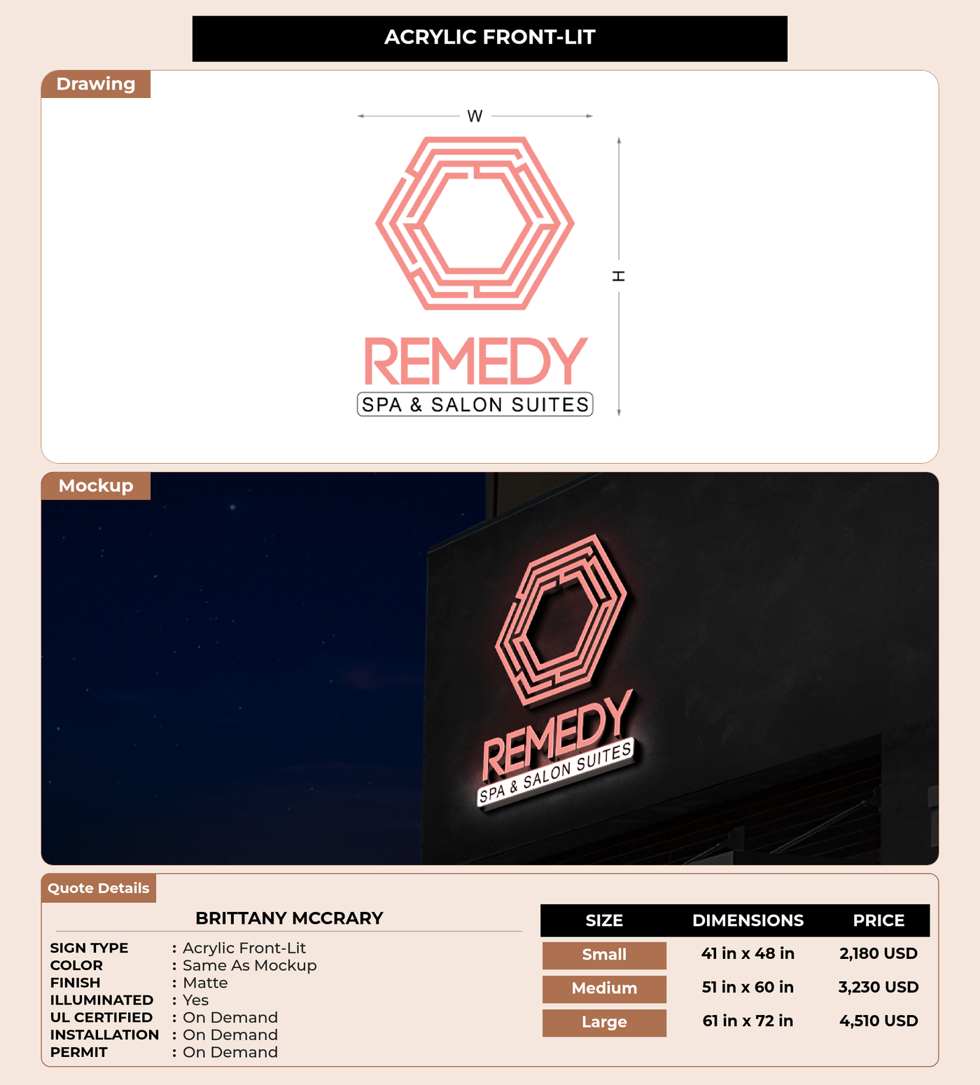 CUSTOM MOCKUP SIGN FOR Brittany McCrary