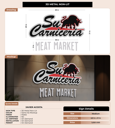 CUSTOM MOCKUP SIGN FOR Javier Acosta
