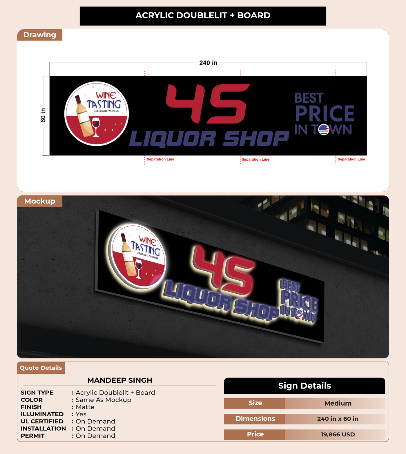 CUSTOM MOCKUP SIGN FOR Mandeep Singh