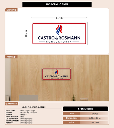 CUSTOM MOCKUP SIGN FOR Micheline Rosmann