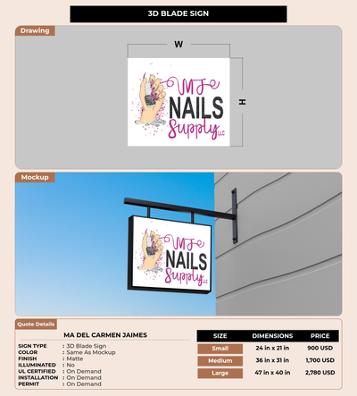 CUSTOM MOCKUP SIGN FOR Ma del carmen  Jaimes