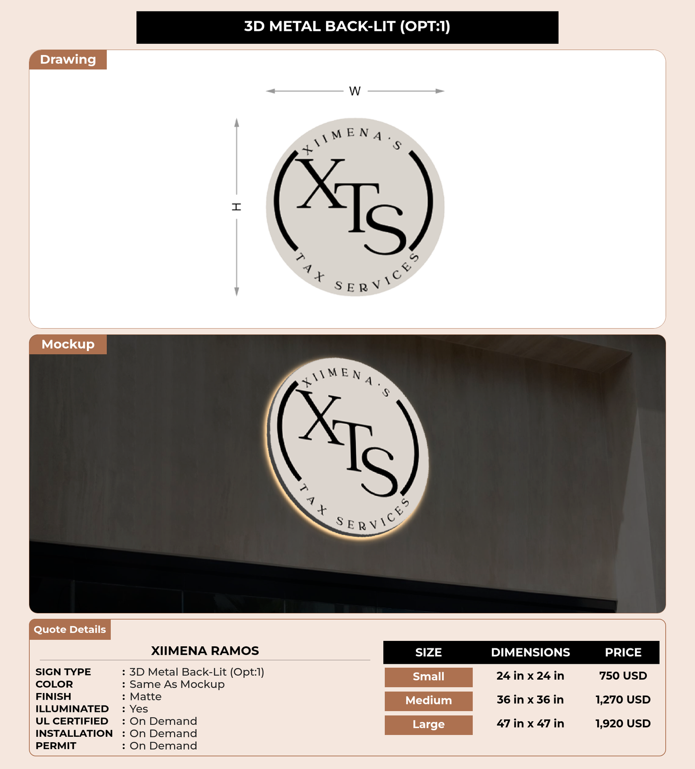 CUSTOM MOCKUP SIGN FOR Xiimena Ramos