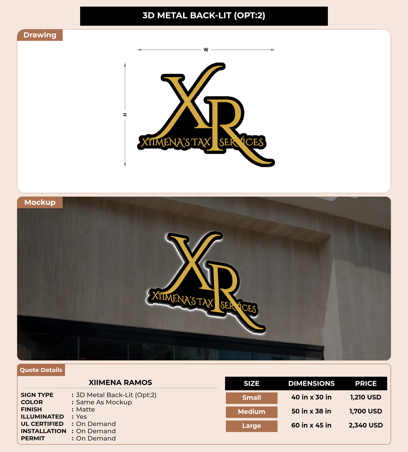 CUSTOM MOCKUP SIGN FOR Xiimena Ramos