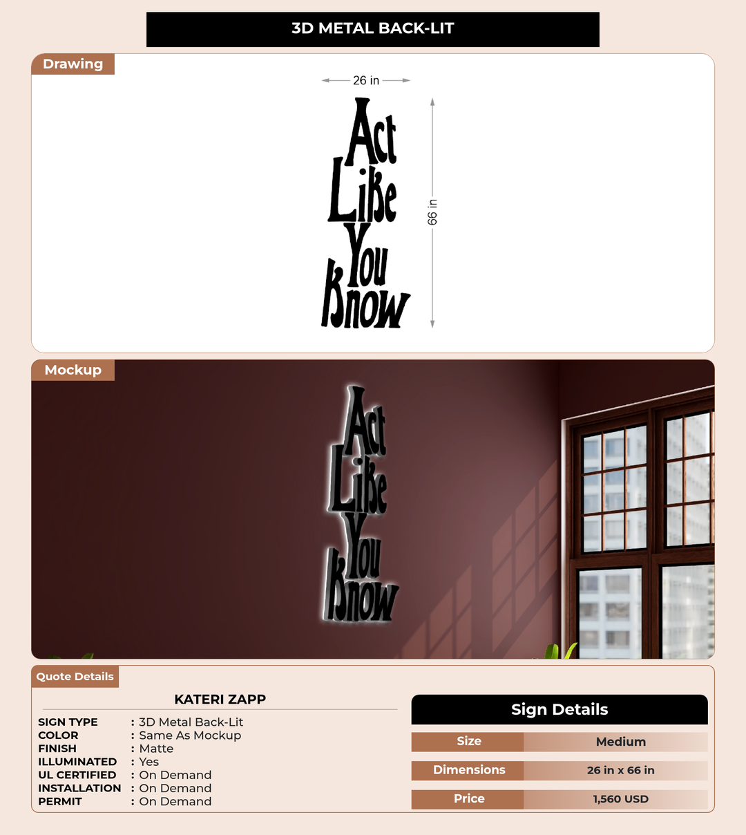 CUSTOM MOCKUP SIGN FOR kateri zapp