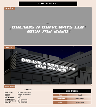 CUSTOM MOCKUP SIGN FOR Sameer