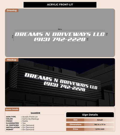 CUSTOM MOCKUP SIGN FOR Sameer