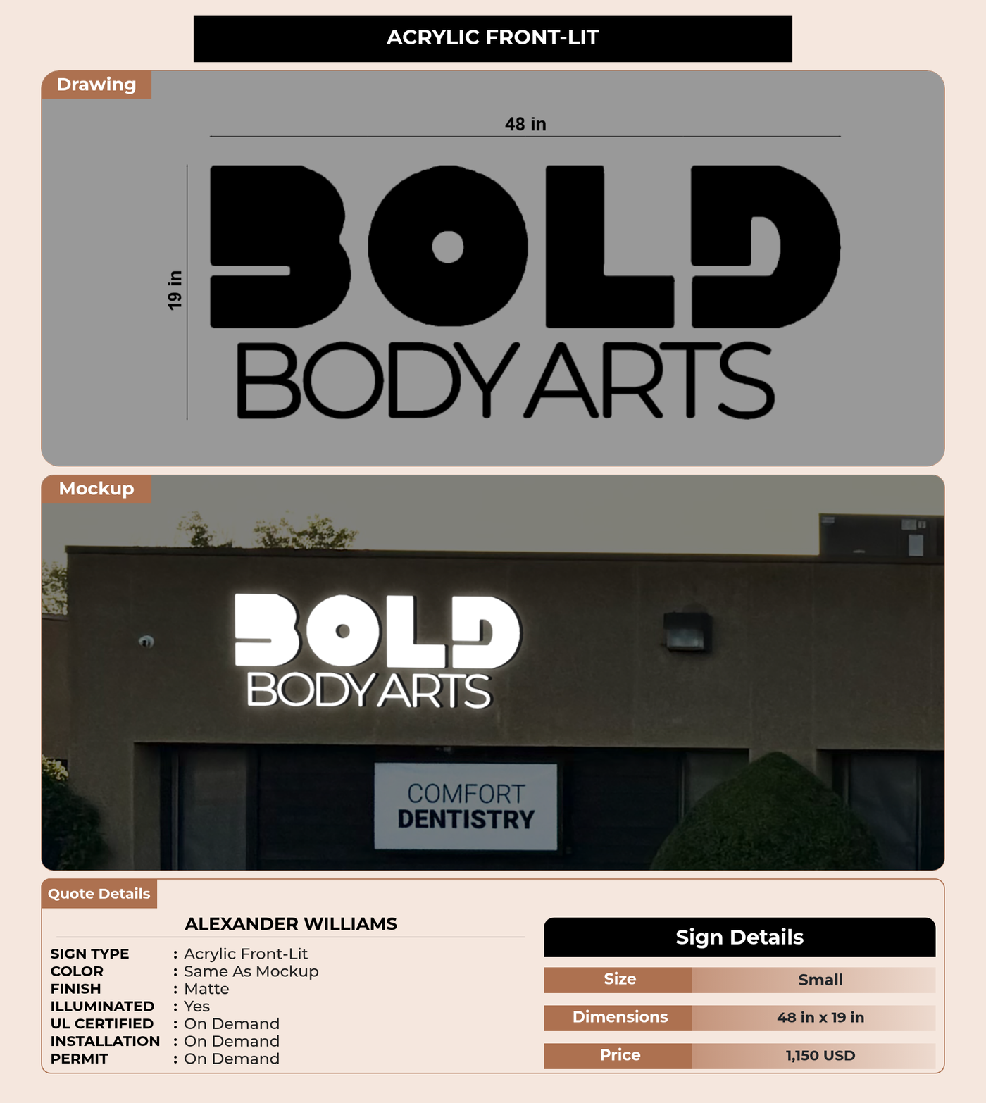 CUSTOM MOCKUP SIGN FOR Alexander Williams