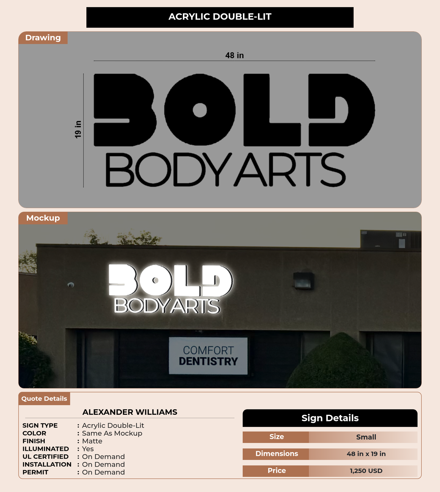 CUSTOM MOCKUP SIGN FOR Alexander Williams