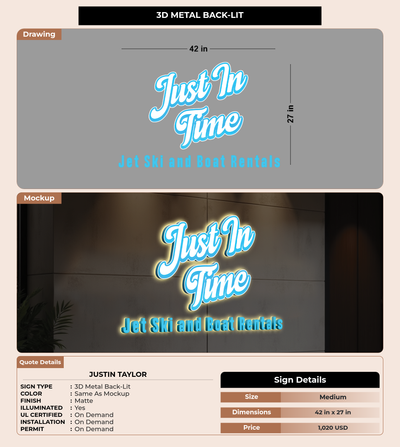 CUSTOM MOCKUP SIGN FOR Justin Taylor