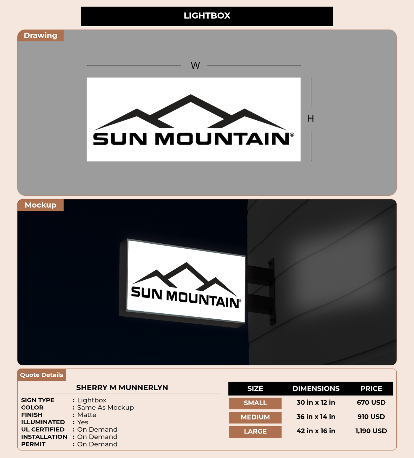 CUSTOM MOCKUP SIGN FOR Sherry M	Munnerlyn