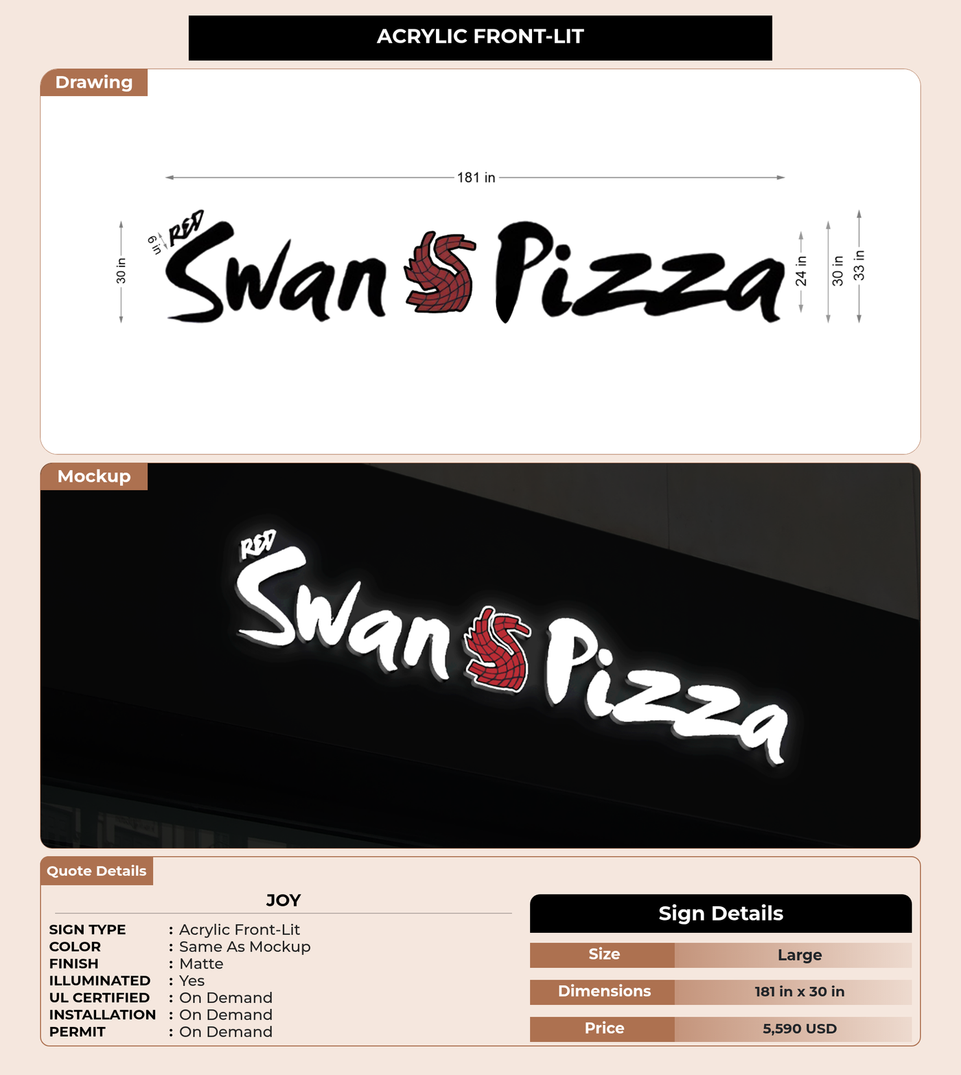 CUSTOM MOCKUP SIGN FOR Joy